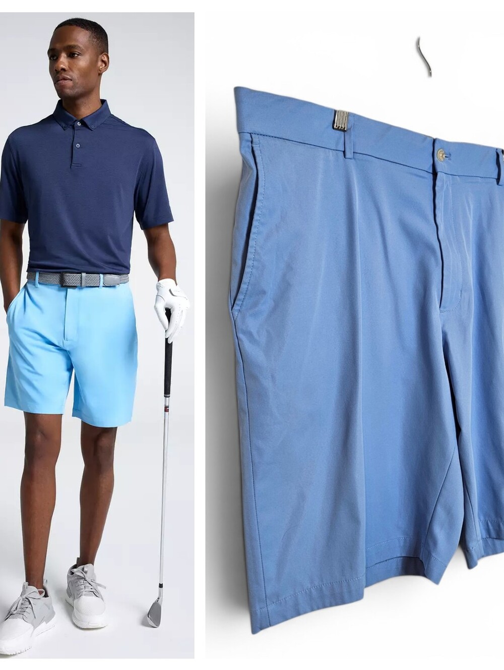 Walter Hagen Perfect 11 Golf Shorts Mens 44 Daybreak Blue Stretch Performance